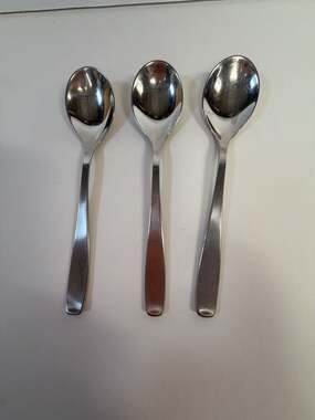 WMF Cromargan Demitasse Spoons, LINE Pattern, Satin Stainless Steel - Set of 4 -